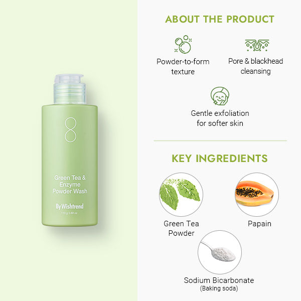 Green Tea & Enzyme Powder Wash 110 g | ByWishtrend