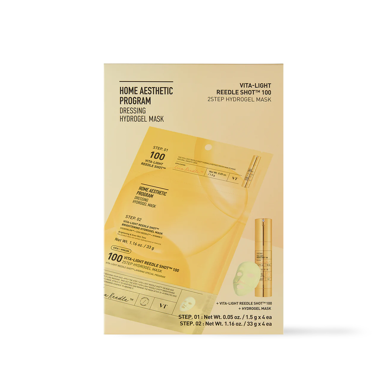VITA-LIGHT Reedle Shot 100 2STEP Hydrogel Mask - 2type | VT Cosmetics