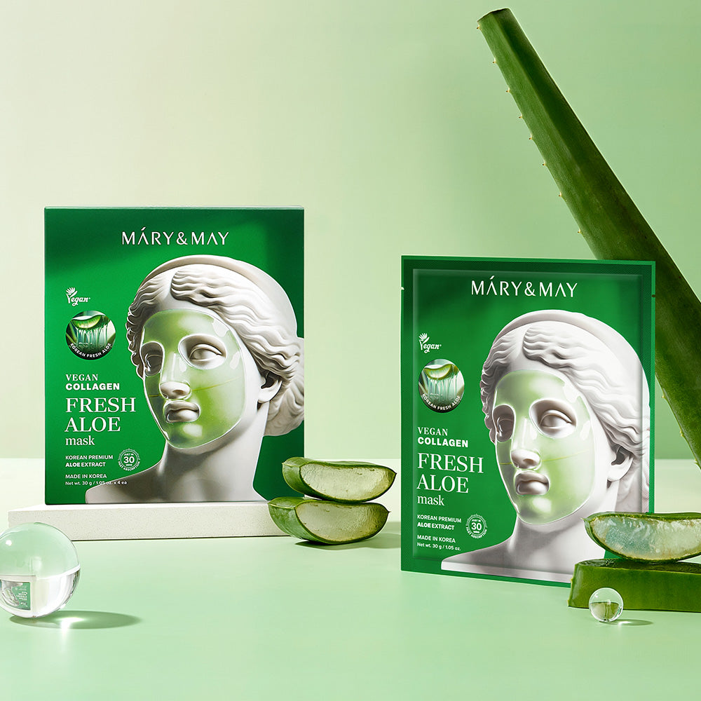 Indulge in the exquisite artistry of athé's Vegan Collagen Fresh Aloe Mask, crafted in South Korea to rejuvenate and elevate your skincare ritual with luxurious hydration.