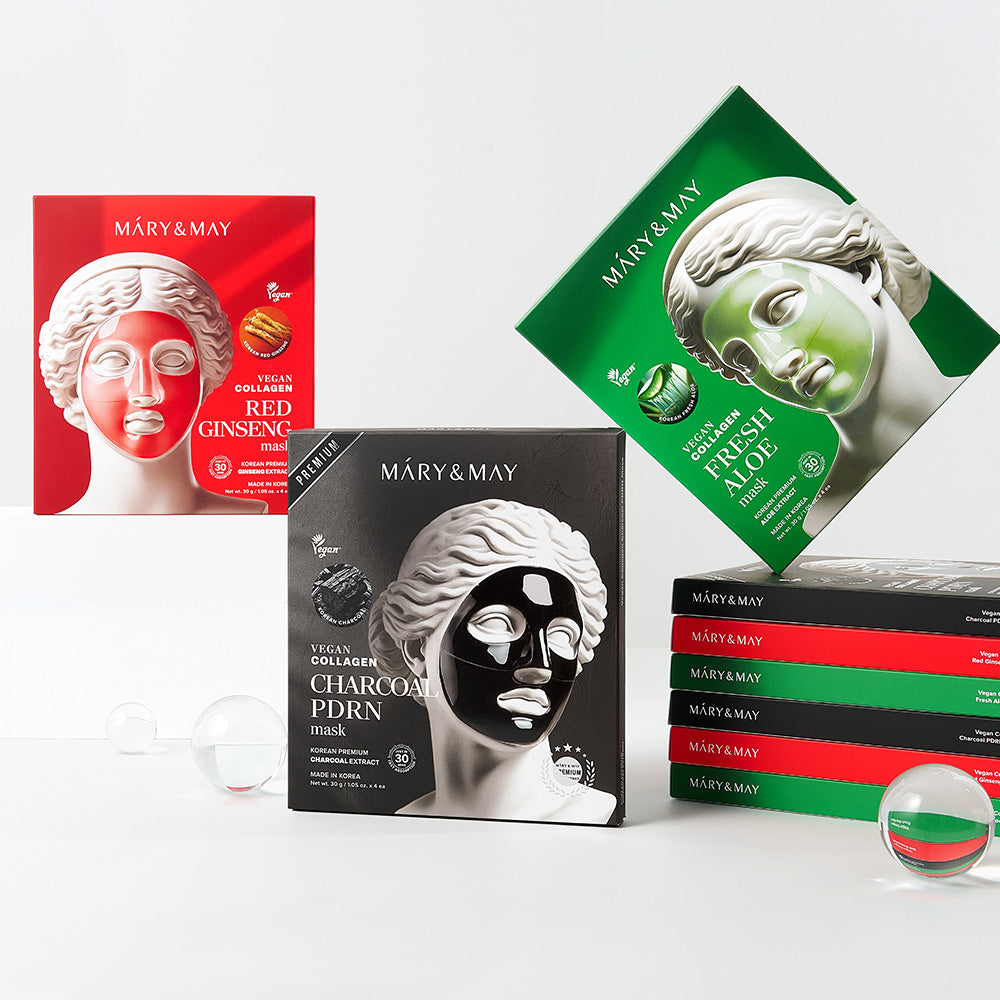 Vegan Collagen Charcoal PDRN Mask (30g x4) | Mary&May