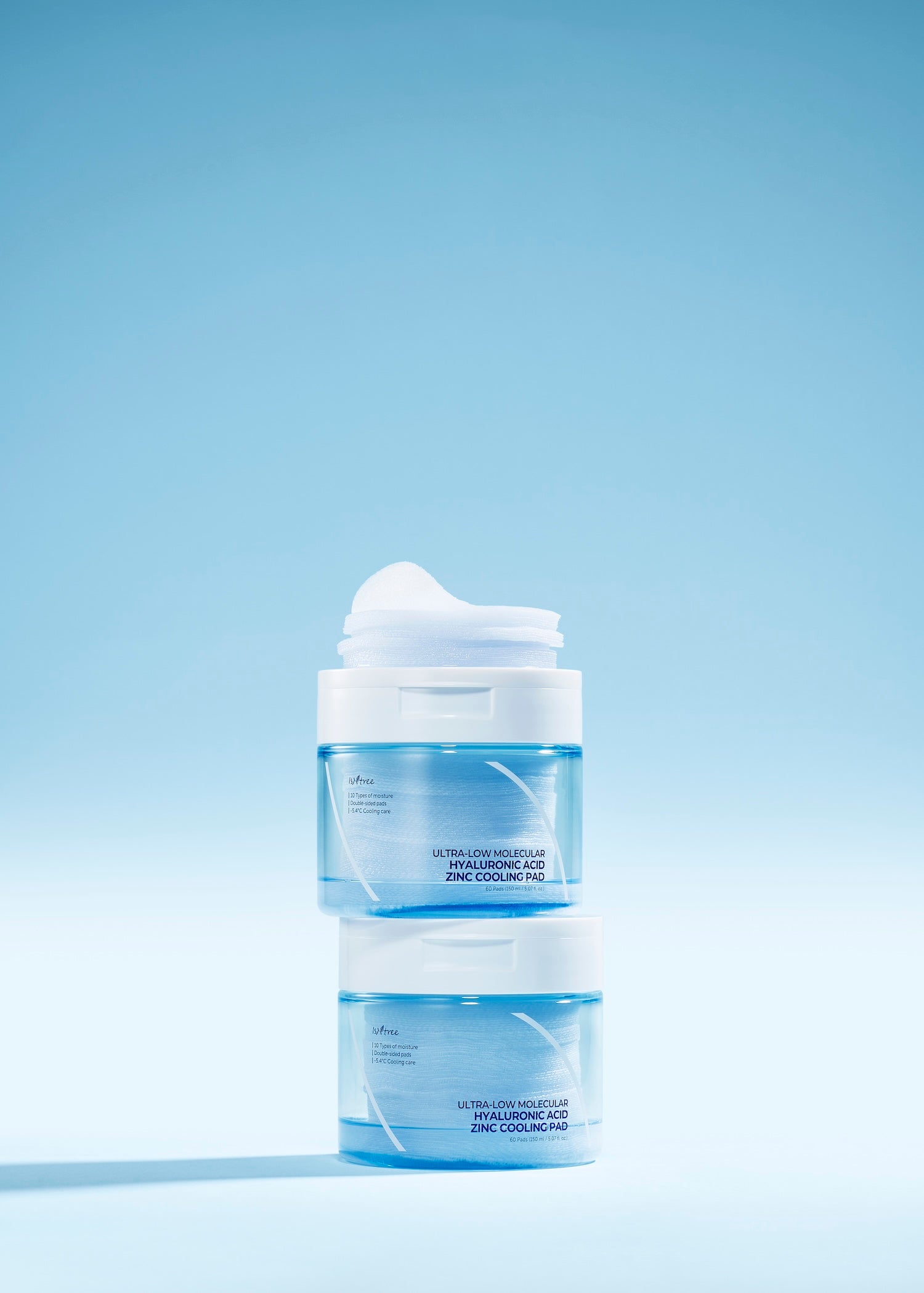 Ultra-Low Molecular Hyaluronic Acid Zinc Cooling Pad 150ml 60ea | ISNTREE