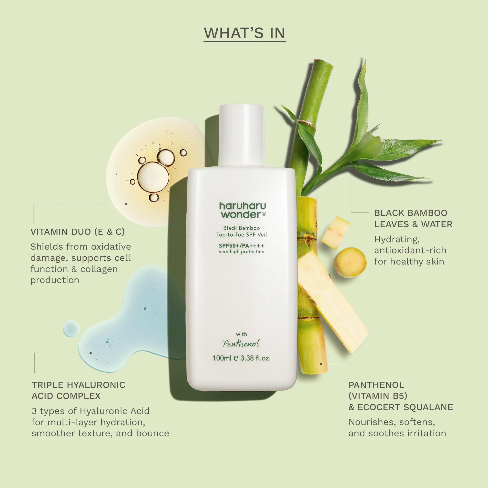 Black Bamboo Top-to-Toe SPF Veil 100ml | Haruharu Wonder