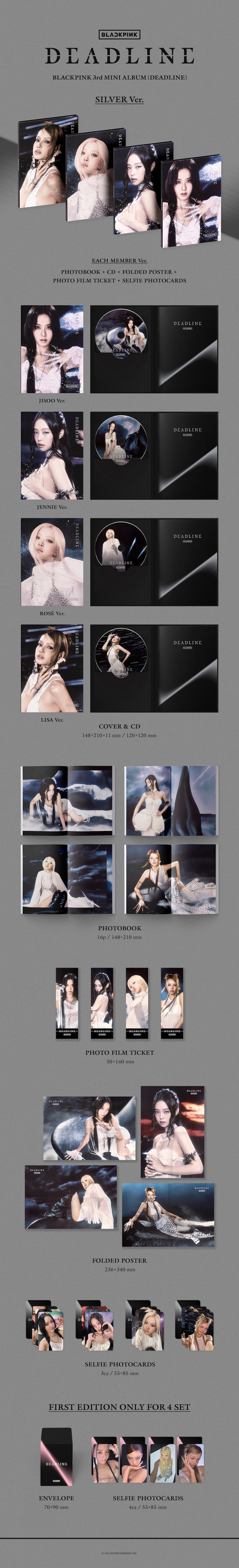 [BLACKPINK] BLACKPINK 3rd MINI ALBUM [DEADLINE] SILVER Ver. - ROSÉ ver.