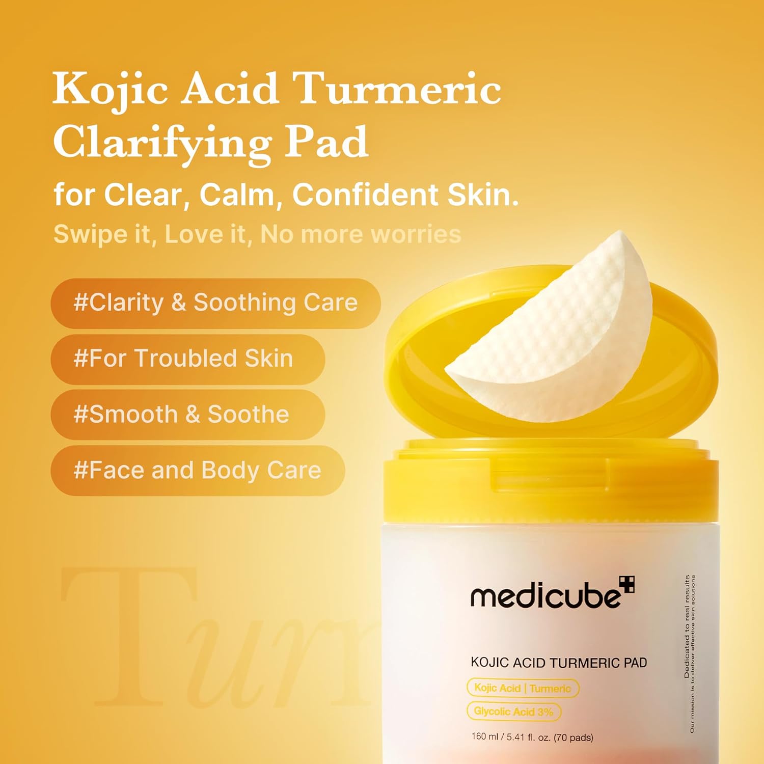 Kojic Acid Tumeric Toner Pad 70pcs | MEDICUBE