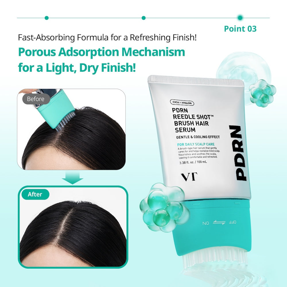 PDRN Reedle Shot Brush Hair Serum 100ml | VT Cosmetics