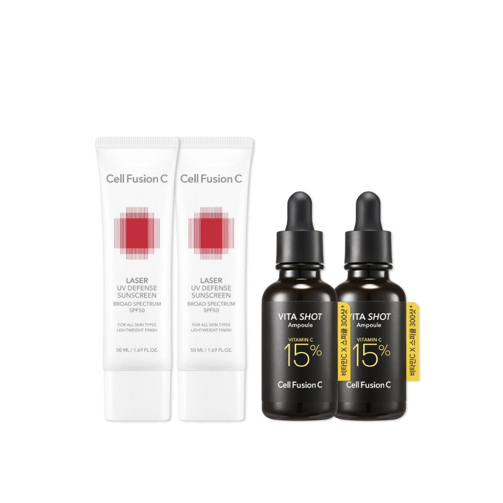 [Bundle] CellFusionC Sunscreen & Ampoule Double Set (2+2)