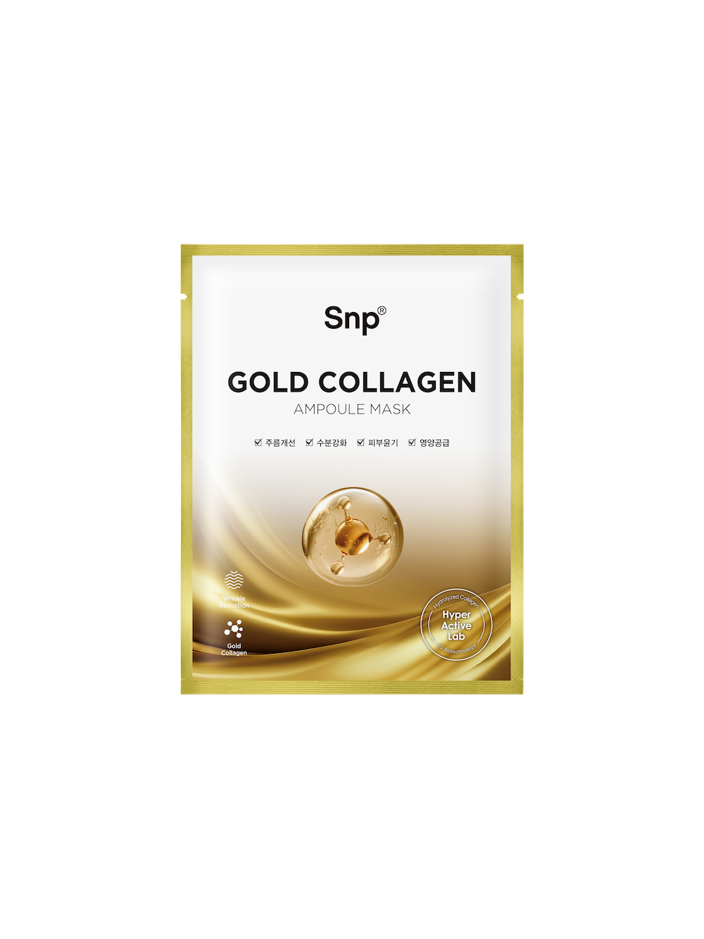 24K Gold Ampoule Sheet Mask 25ml x 10 Sheets | SNP