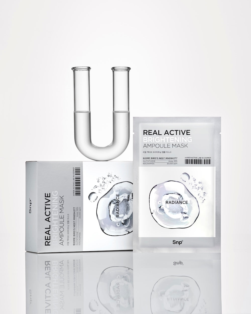 Real Active Glutathione Ampoule Sheet Mask 25ml x 10 Sheets | SNP