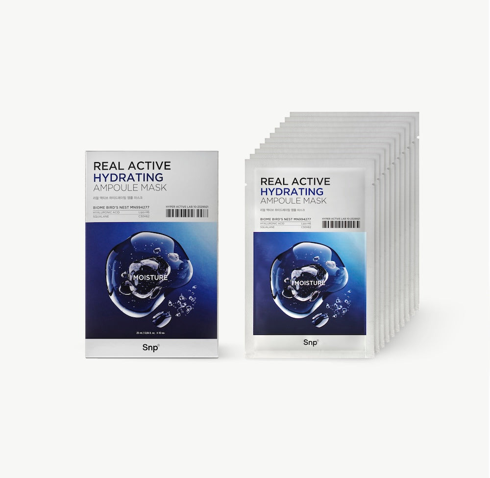 Real Active Hydrating Ampoule Sheet Mask 25ml x 10 Sheets | SNP