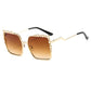 Pearlized Square Sun Shades: Luxurious Oversized Sunglasses for Women | ULZZANG BELLA