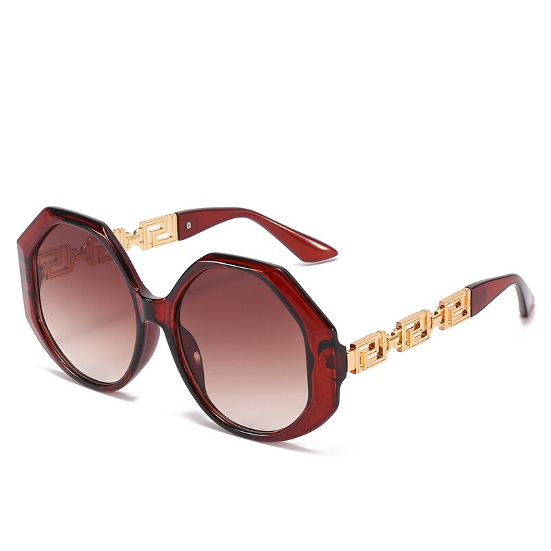 Retro Polygonal Frame Sunglasses: Trendy Eyewear for Fashionable Women | ULZZANG BELLA