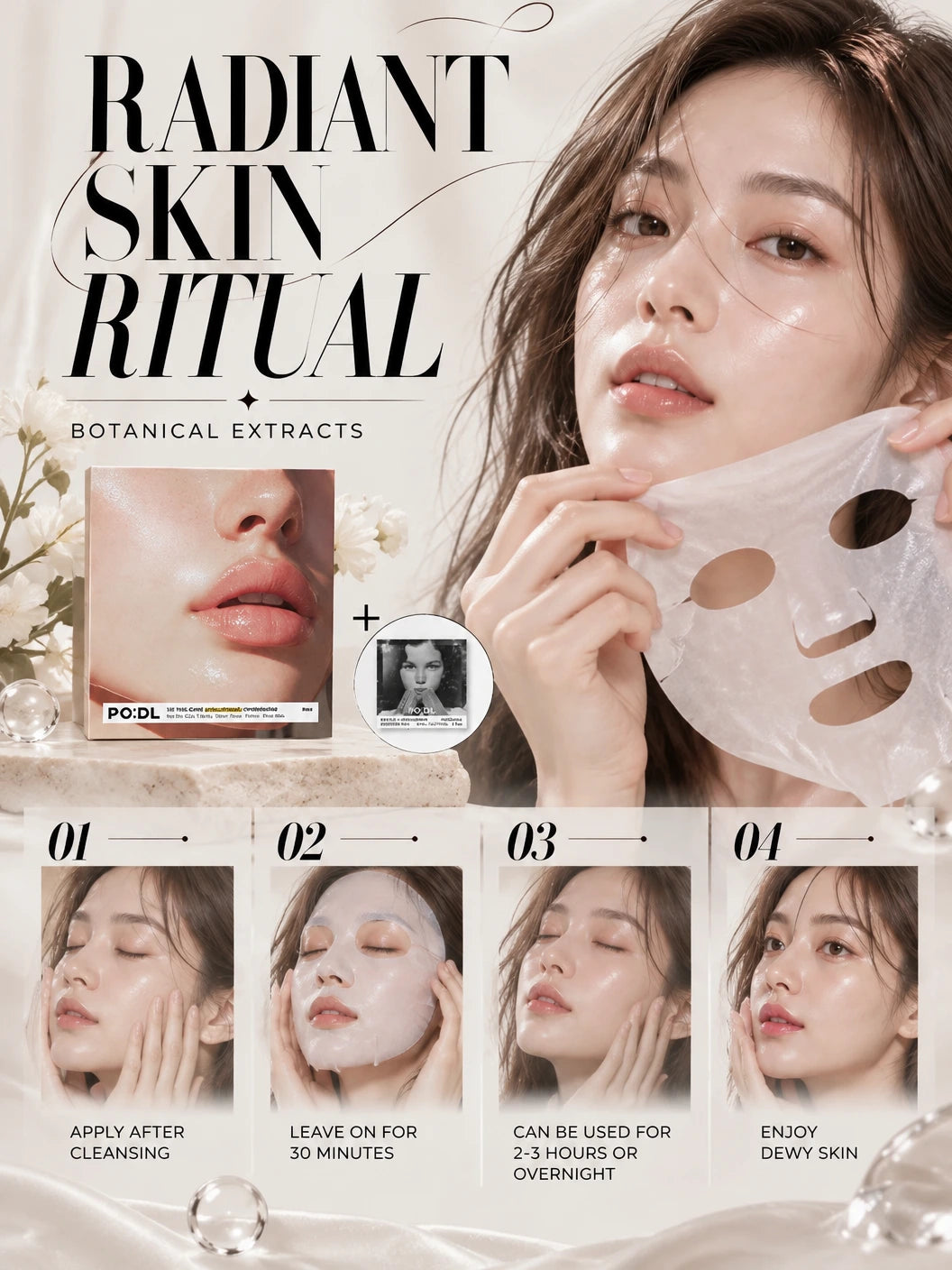 2X TGG Care Hyaluronic Hydromask (4ea) (+Special Gift) | PO:DL | PO:DL Hyaluronic Hydromask – Couture Luxury Facial Mask