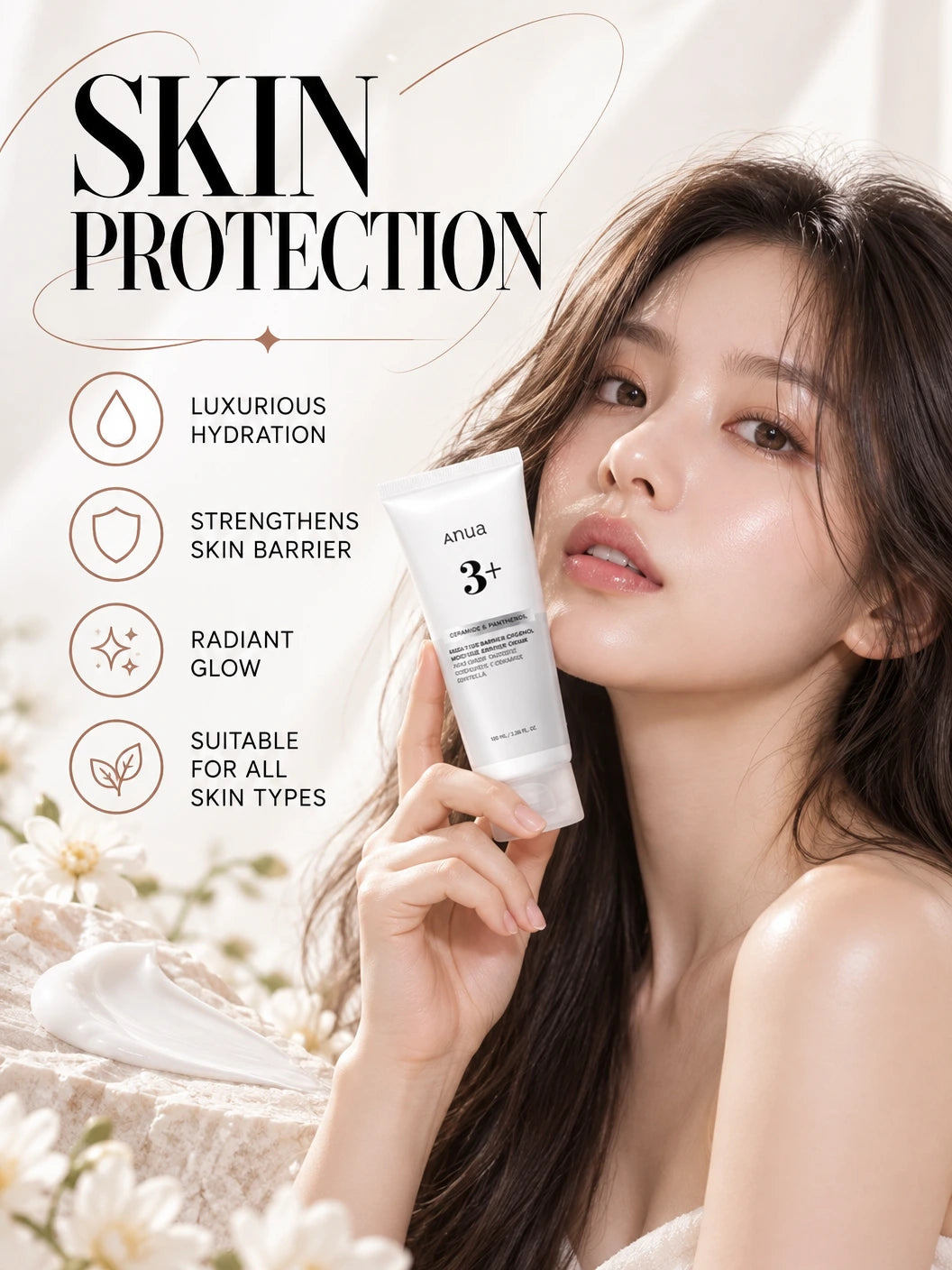3 Ceramide Panthenol Moisture Barrier Cream 100ml | Anua | Anua 3 Ceramide Panthenol Cream – Handcrafted Luxury Hydration