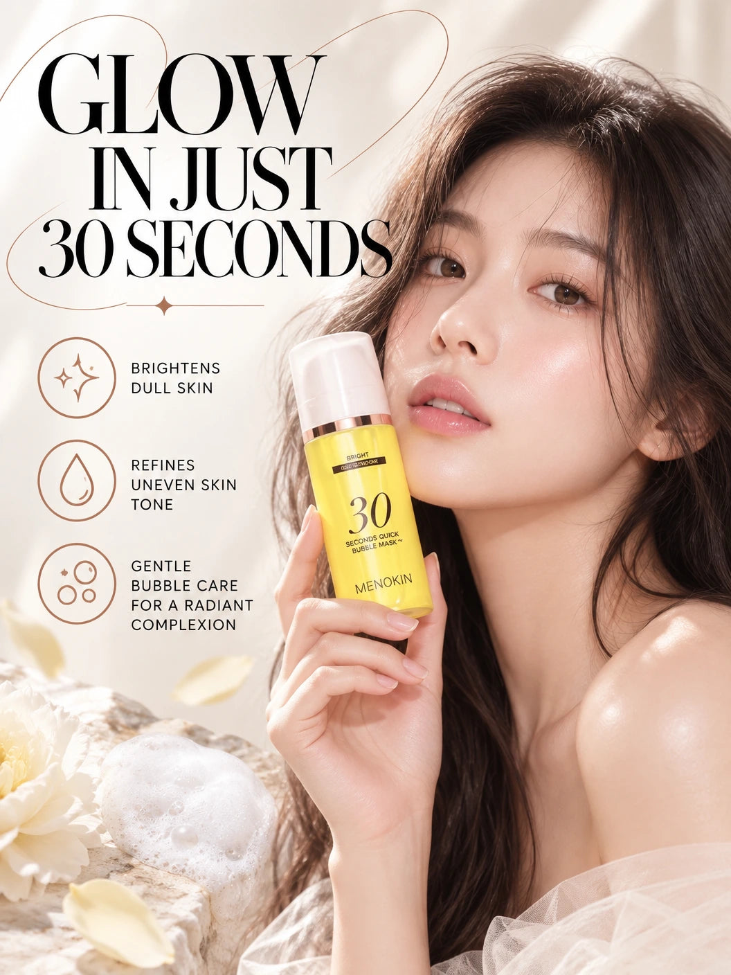30 Seconds Quick Bubble Mask_Bright 95ml | MENOKIN | MENOKIN 30 Seconds Quick Bubble Mask Bright 95ml