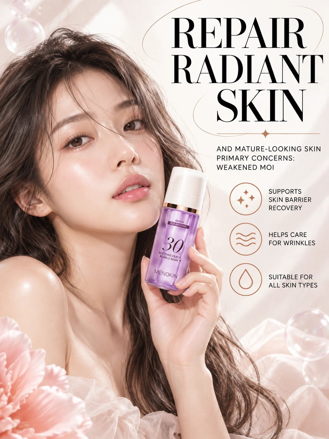 30 Seconds Quick Bubble Mask_Repair 95ml | MENOKIN | MENOKIN 30 Seconds Quick Bubble Mask Repair 95ml