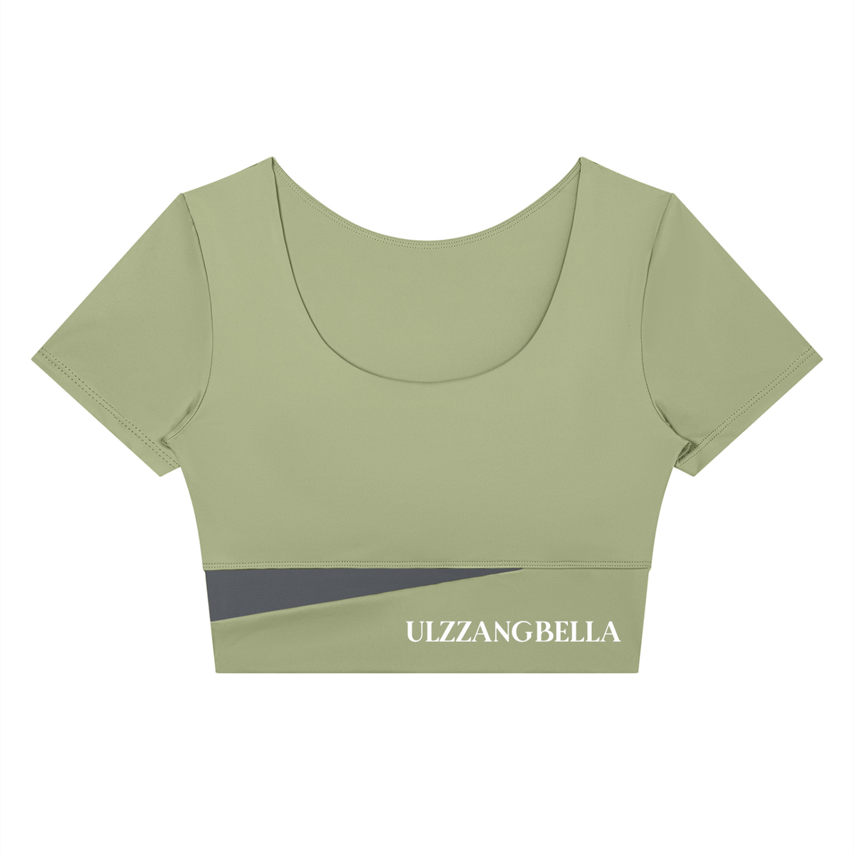 Korean Crane Panelled Crop Yoga T-Shirt | ULZZANG BELLA