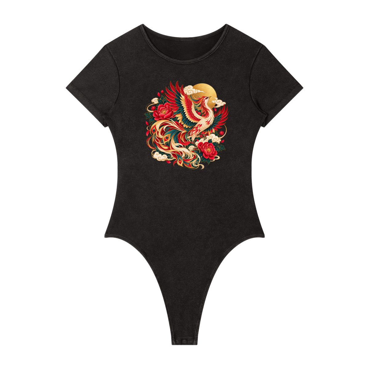 Korean Phoenix Mineral Wash Bodycon Bodysuit | ULZZANG BELLA