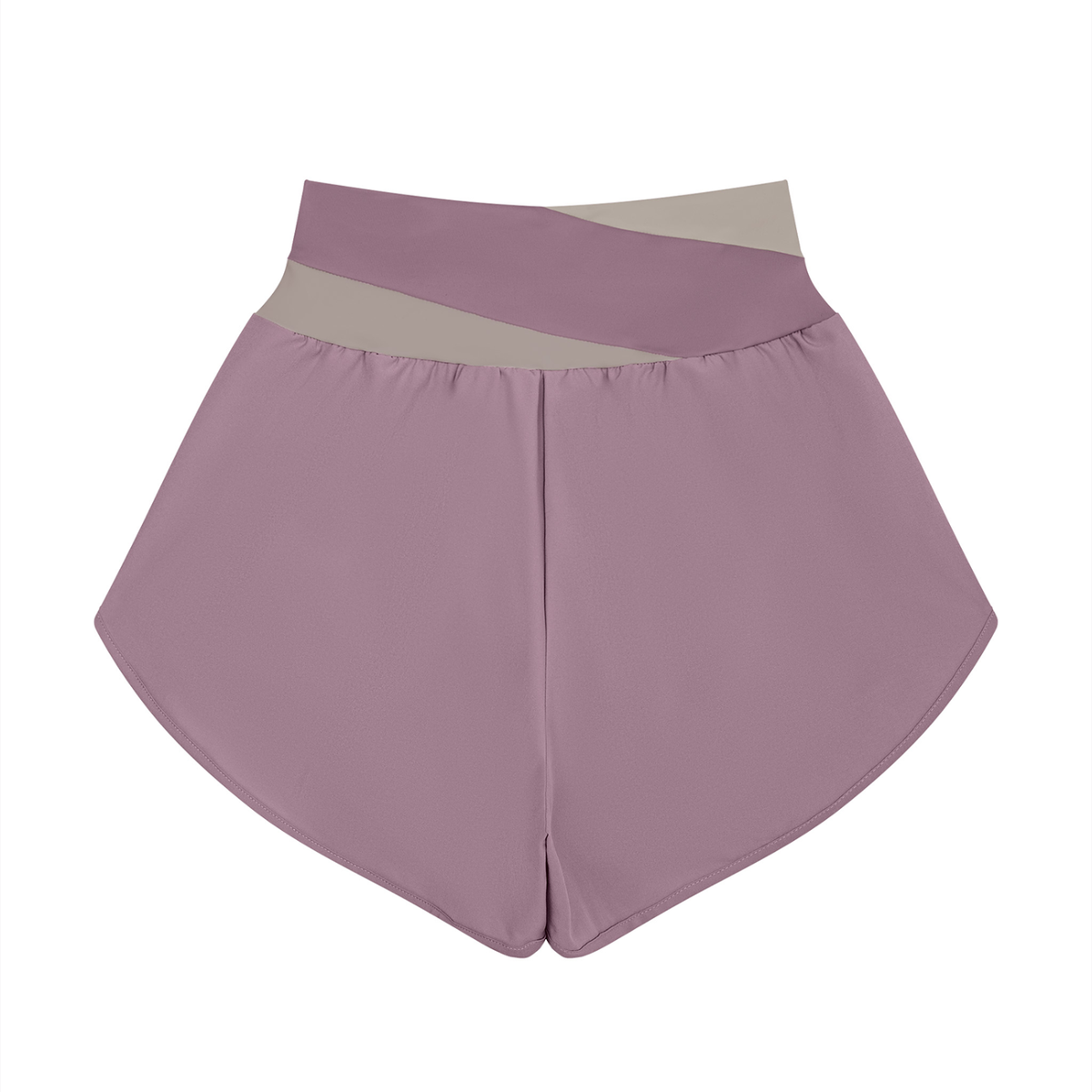 Cross-Over Panelled High Waisted Yoga Shorts | ULZZANG BELLA