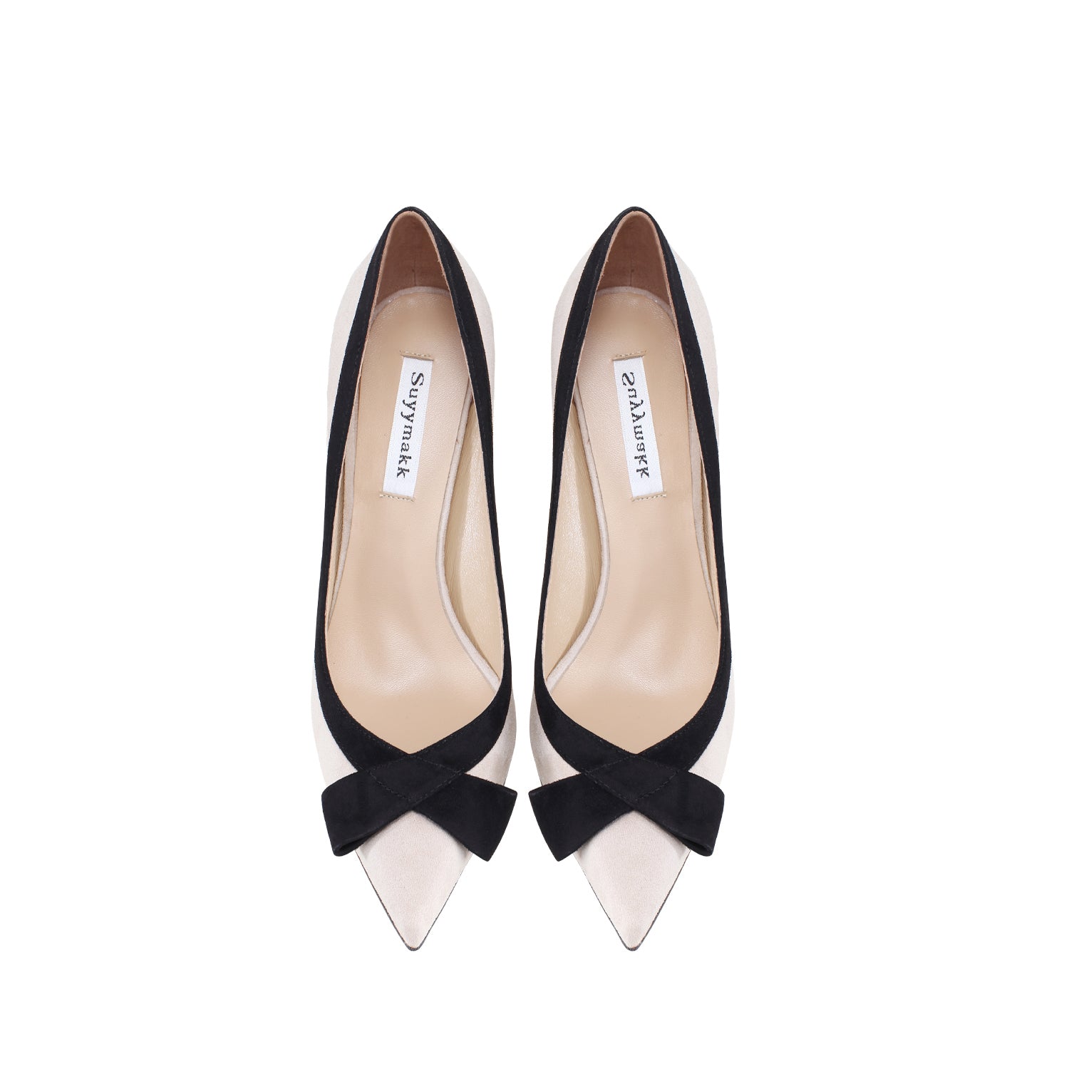 Exquisite Suede Pointed High Heel Shoes with Bowknot Detail | ULZZANG BELLA