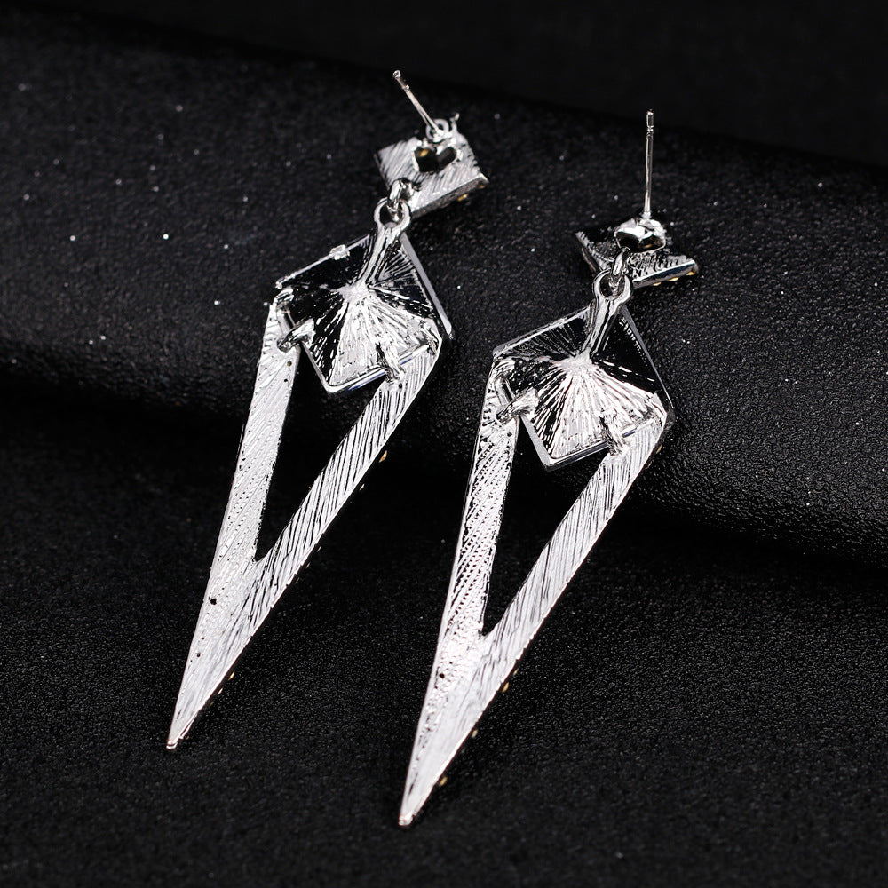 Exquisite Diamond Inlaid Water Drop Long Earrings | ULZZANG BELLA