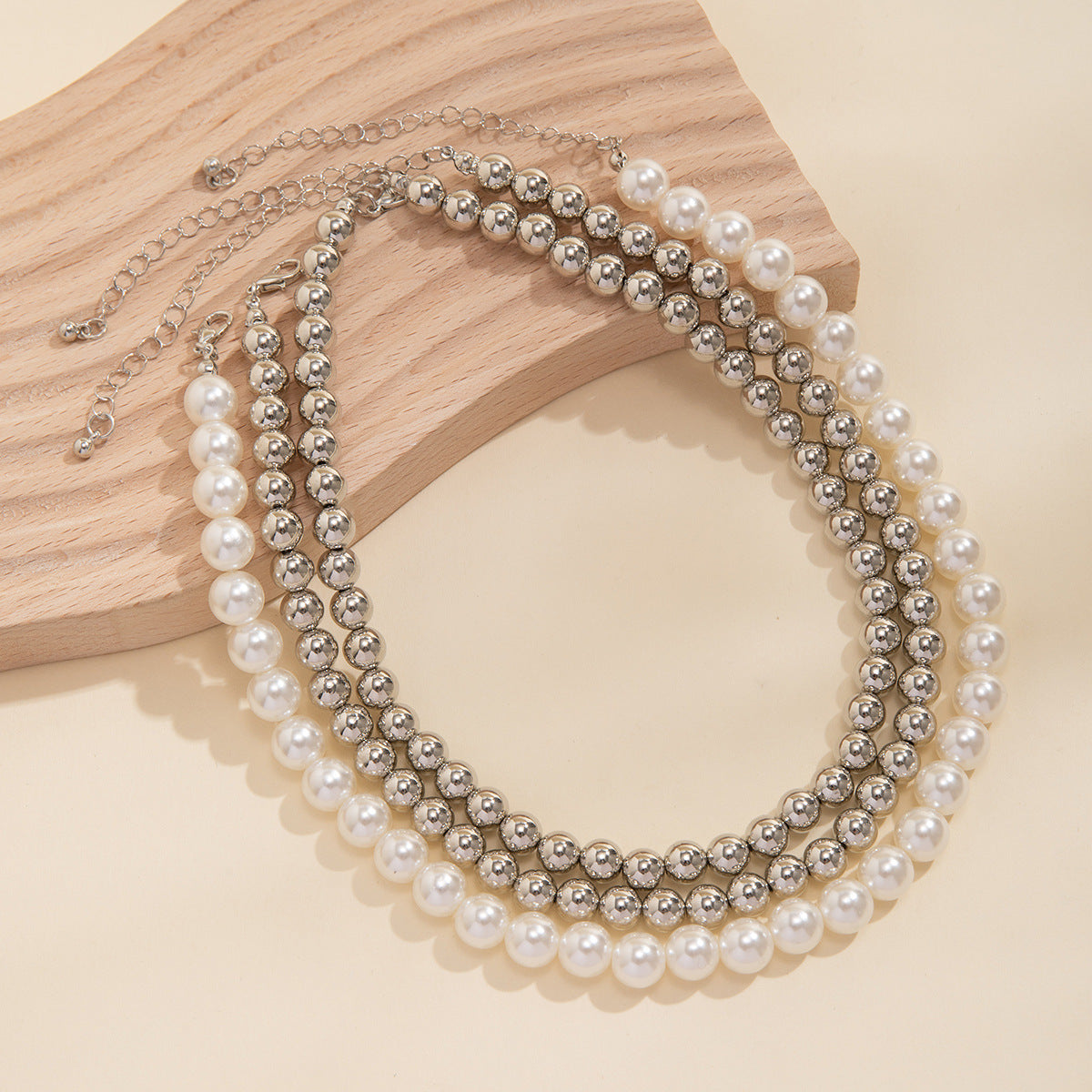 Elegant Imitation Pearl Geometric Choker Necklace | ULZZANG BELLA
