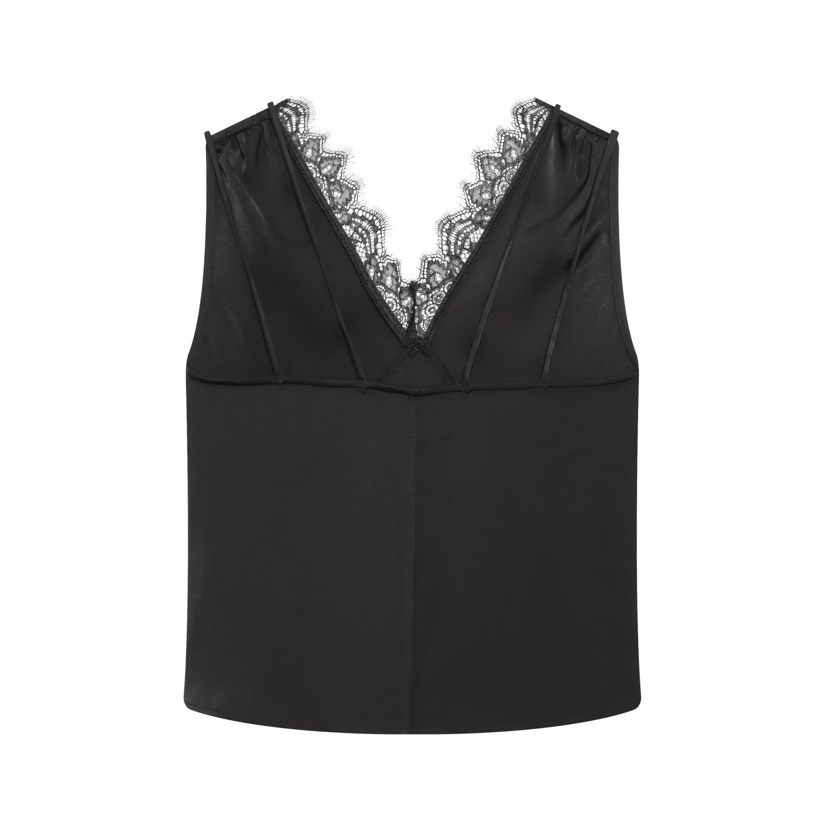 Luxe V-Neck Lace Top & Asymmetrical Skirt Ensemble | ULZZANG BELLA