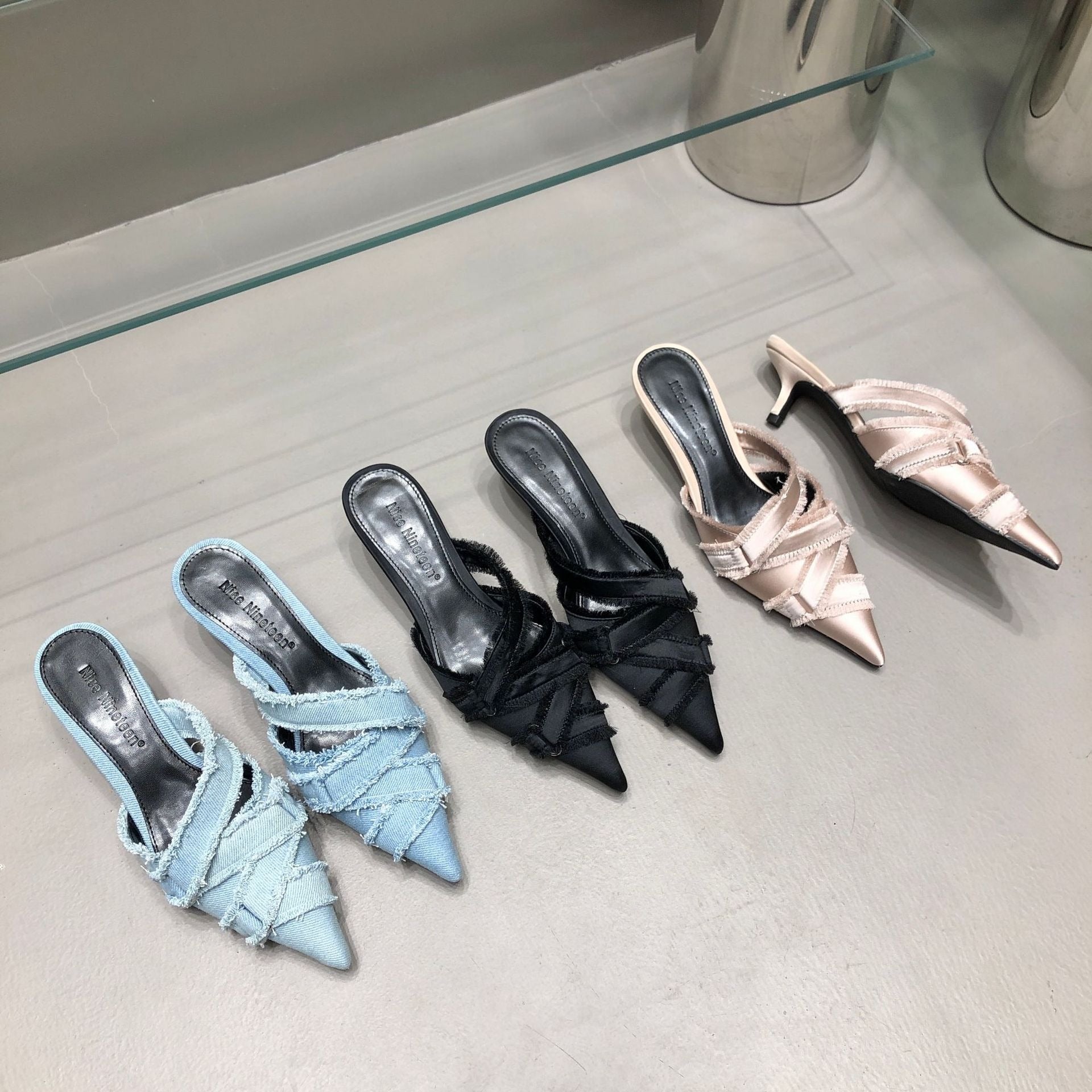 ULZZANG BELLA Elegant High-Heeled Slippers - Timeless Luxury