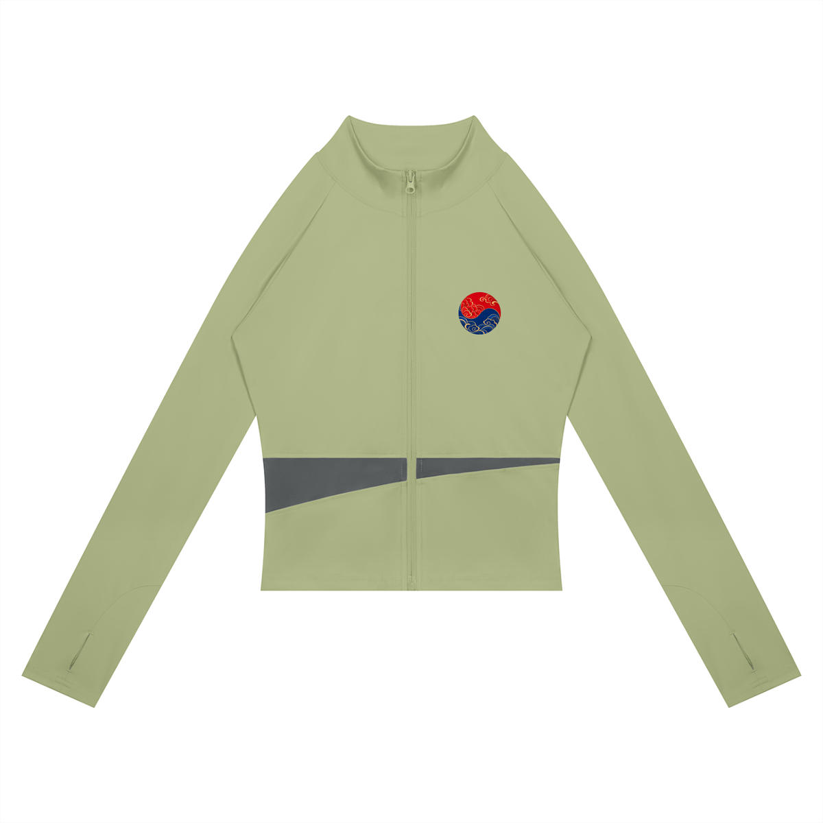 Korean Dragon Paneled Cropped Yoga Jacket | ULZZANG BELLA