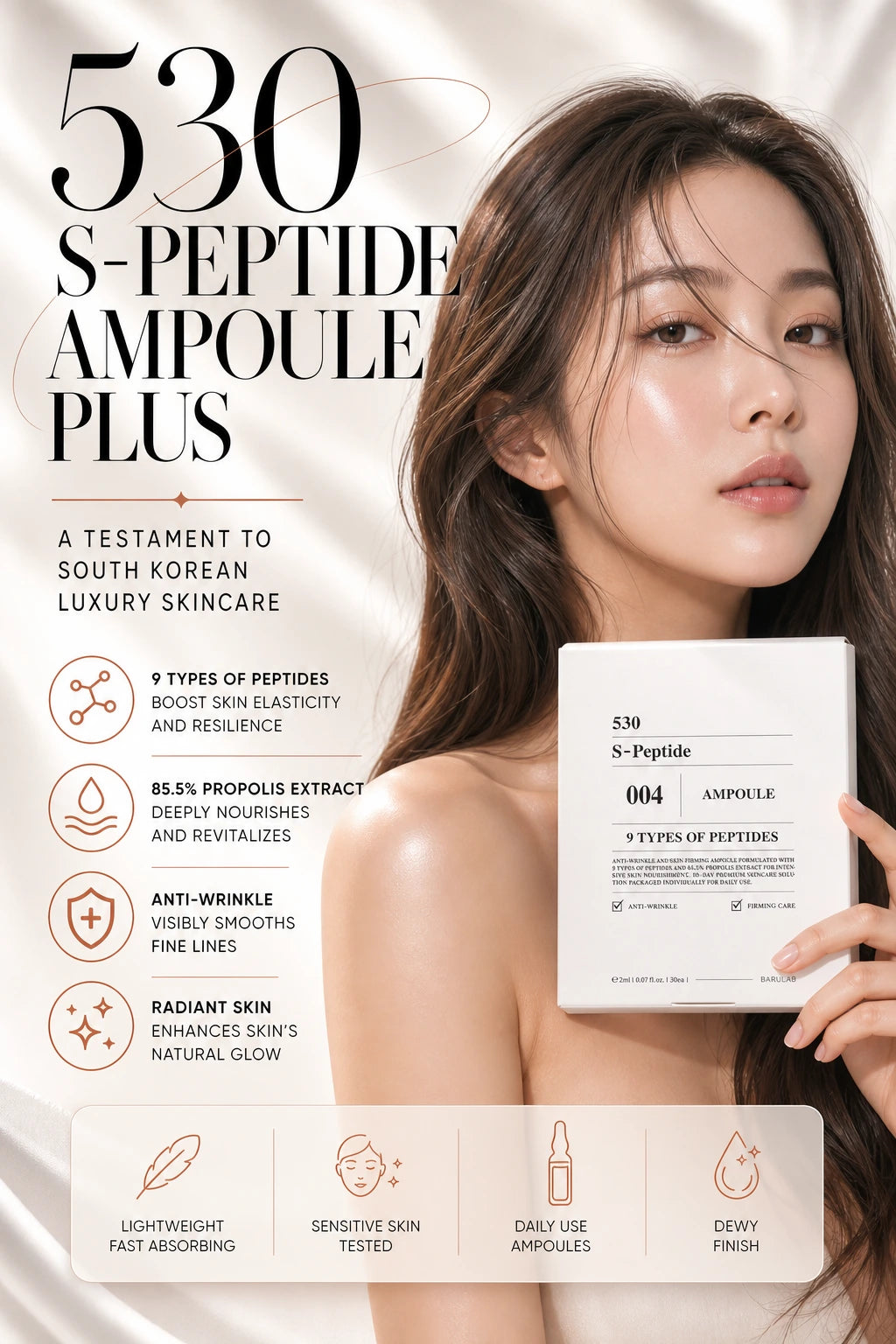 530 S-PEPTIDE  AMPOULE PLUS - 2ml x 30pcs | Barulab | Barulab 530 S-Peptide Ampoule Plus - Artisanal Luxury Serum