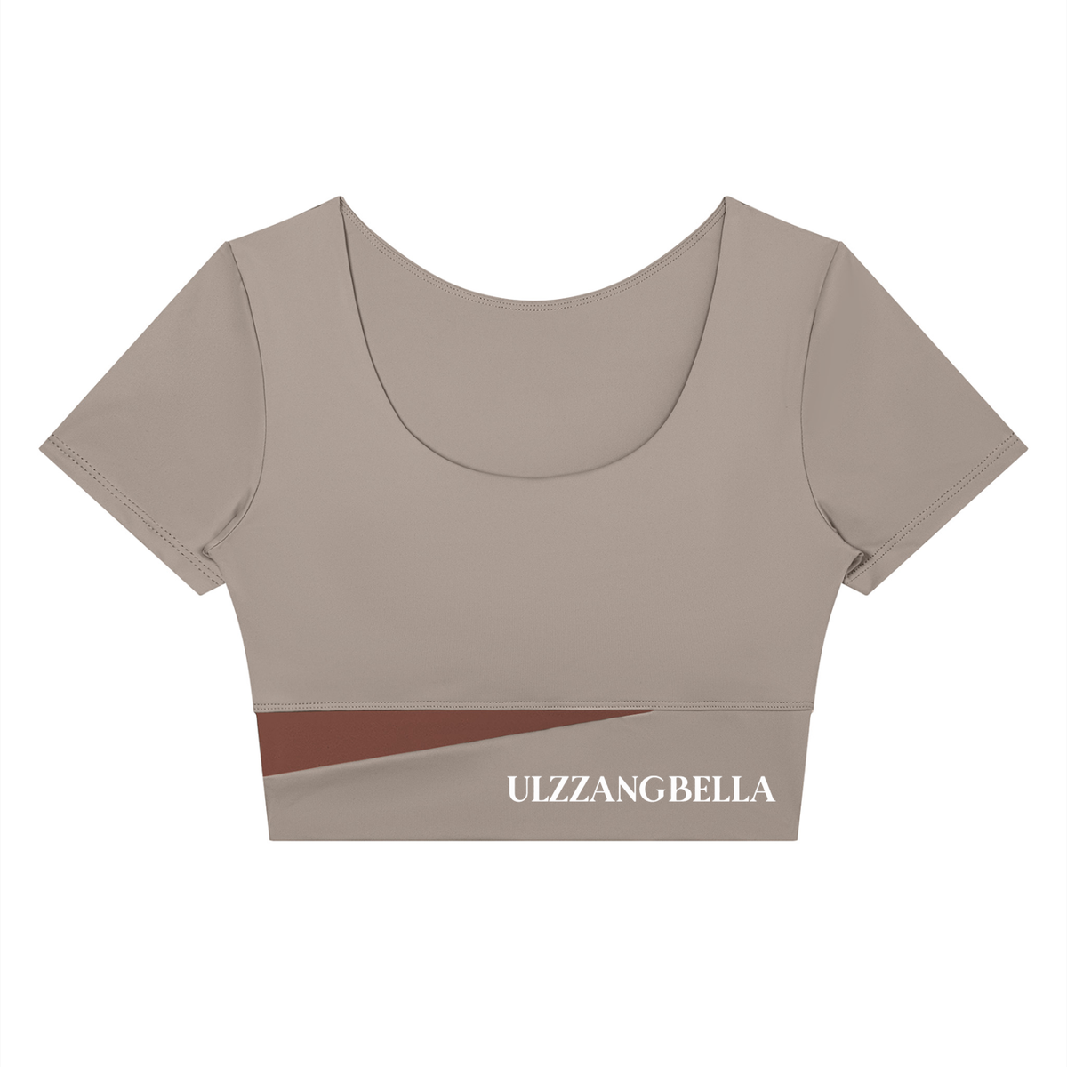 Korean Crane Panelled Crop Yoga T-Shirt | ULZZANG BELLA
