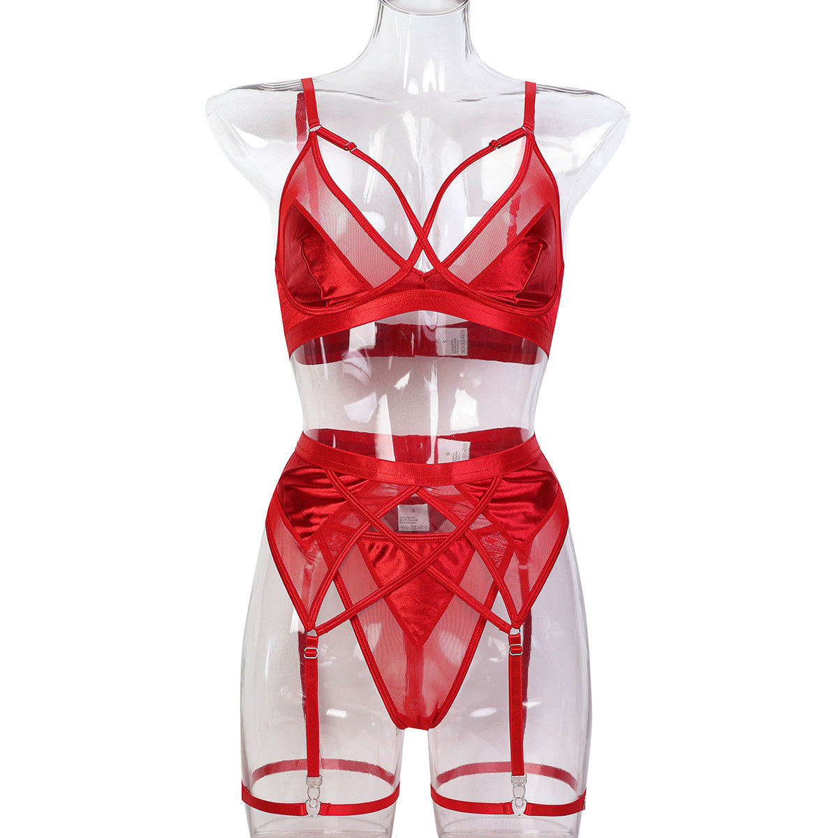 Enchanting Red Four-Piece Lingerie Set for the Bold Woman | ULZZANG BELLA
