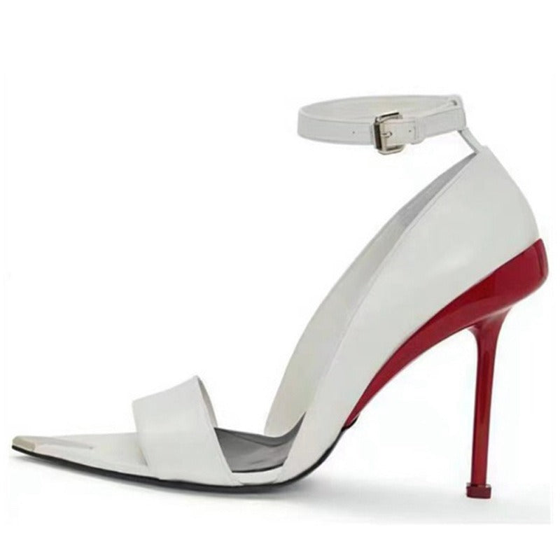 Seductive Metal Pointed Toe Stiletto Heels | ULZZANG BELLA