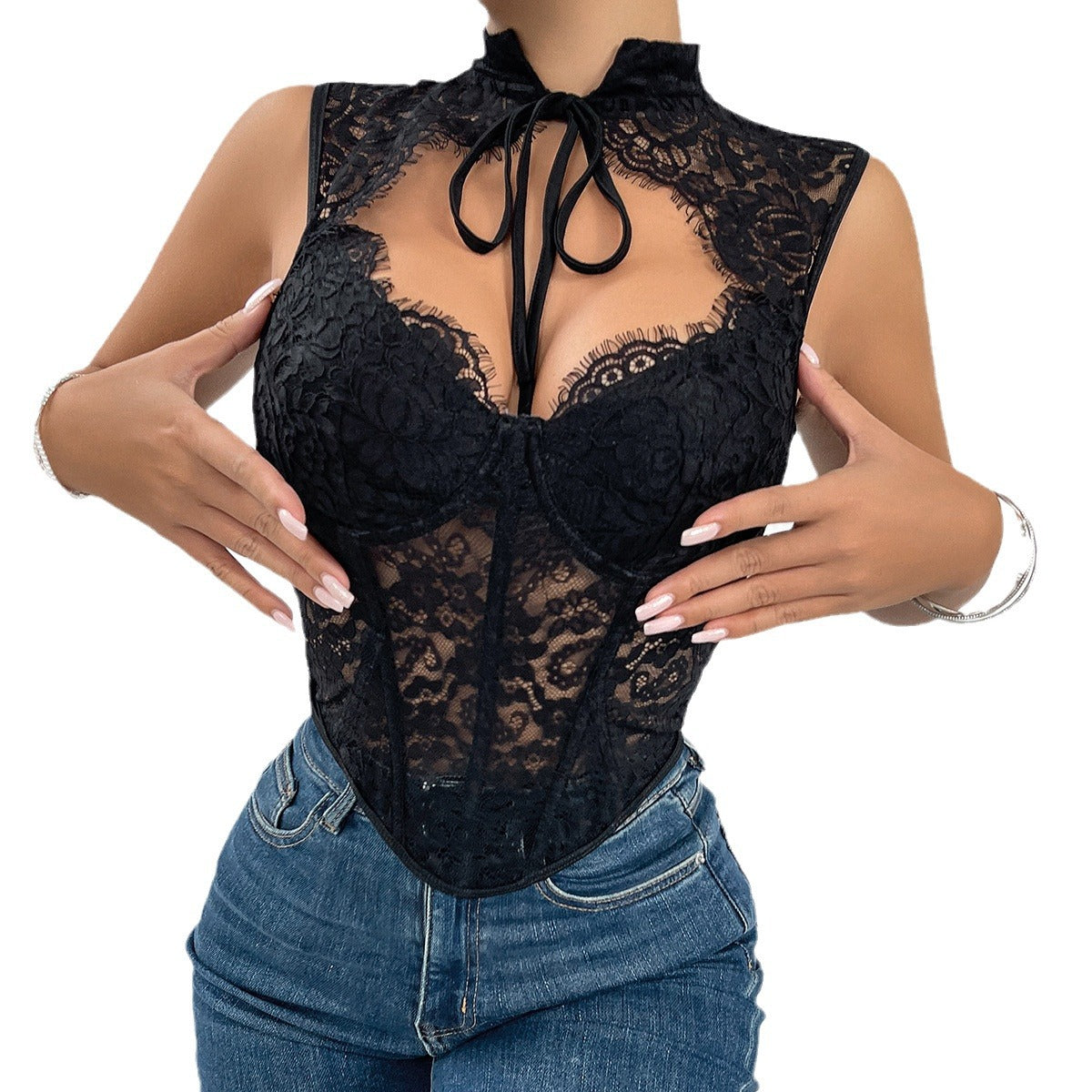 Discover athé's Luxe Lace Sheer Mesh Boned Bralette, a South Korean masterpiece blending exquisite craftsmanship and sensual elegance for the modern connoisseur.