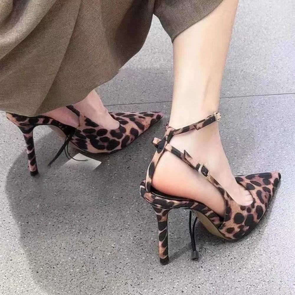 Leopard Point Toe Stiletto Pumps | ULZZANG BELLA