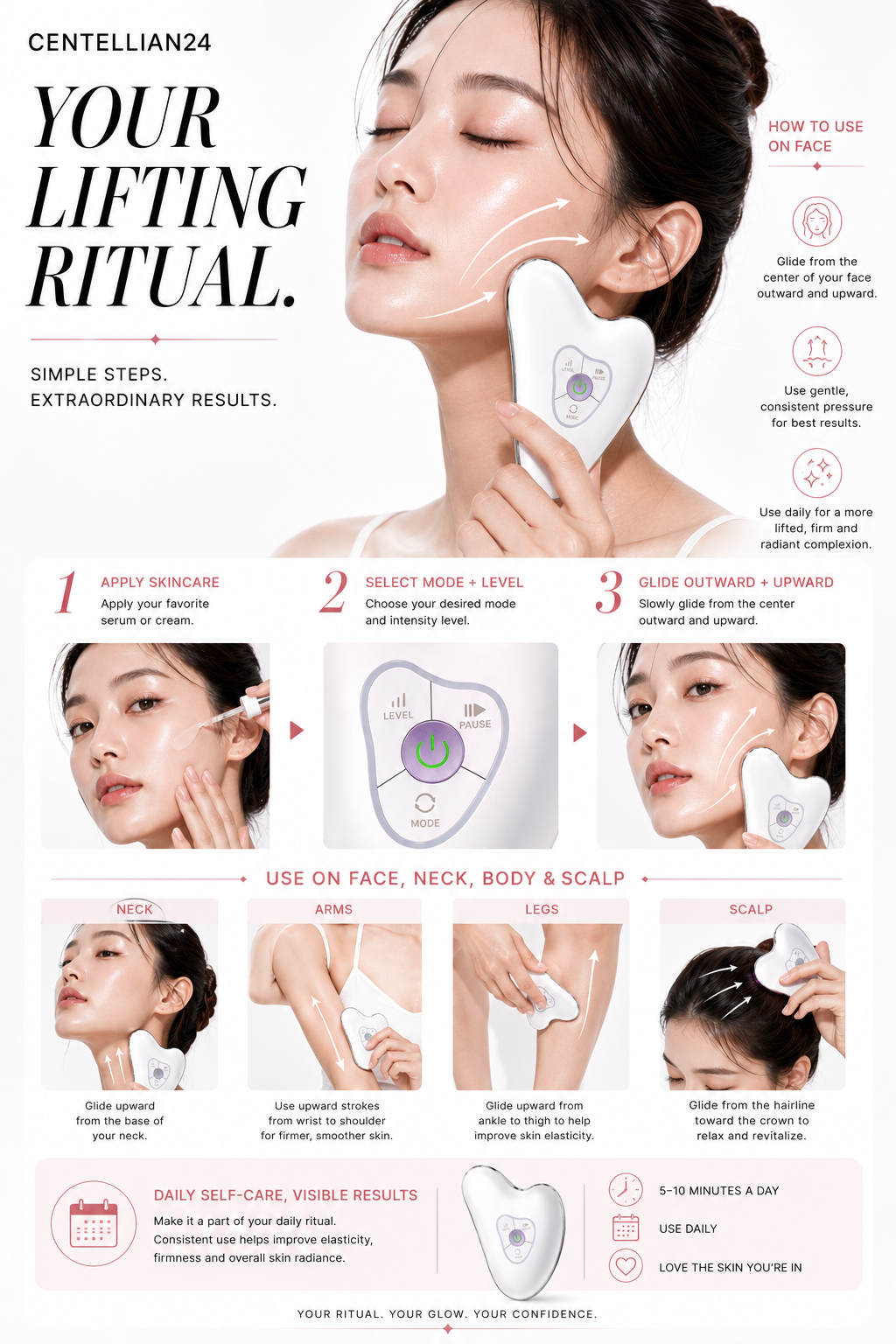 Radiant Lifting Gua Sha Device for Youthful Skin | Centellian24