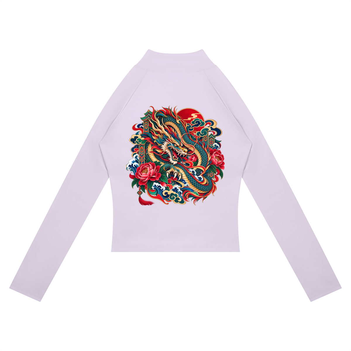Korean Dragon Paneled Cropped Yoga Jacket | ULZZANG BELLA