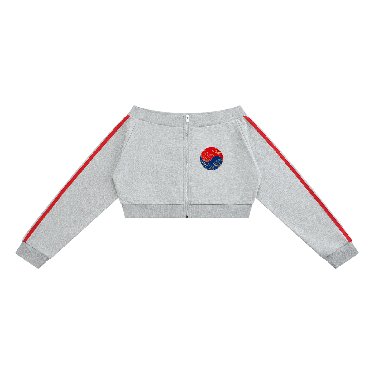 Korean Tiger Off-Shoulder Cropped Zip Hoodie | ULZZANG BELLA