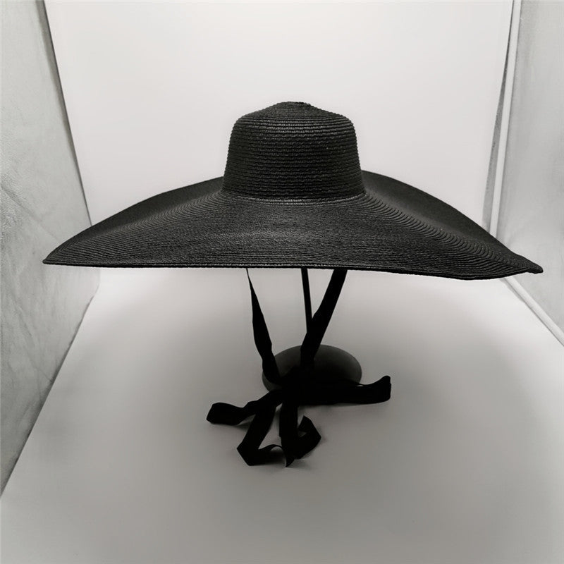 Foldable Solid Casual Sun Hats Women Personality Fashion Extra Large The Brim of A Hat Summer New Arrival