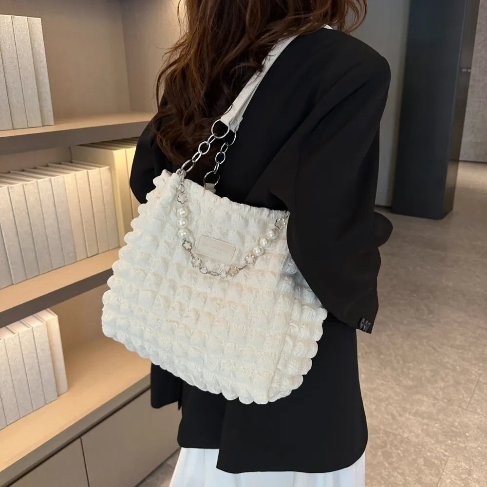 Chic Bubble Textured Tote Bag for the Modern Muse | ULZZANG BELLA