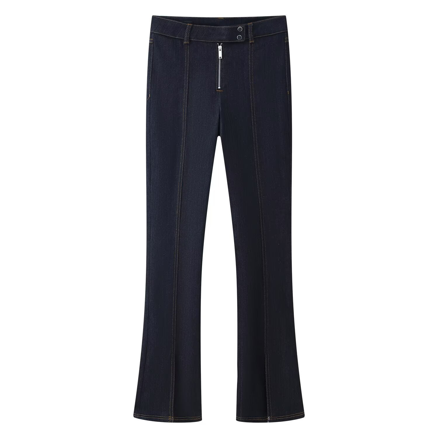 Discover athé's Luxurious Denim Open Front Jacket & Full-Length Pants Set, crafted in South Korea with premium materials for effortless elegance and timeless style.
