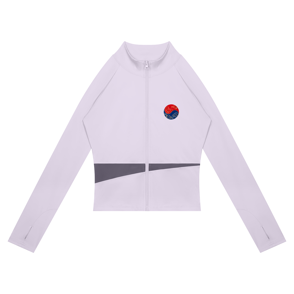 Korean Dragon Paneled Cropped Yoga Jacket | ULZZANG BELLA