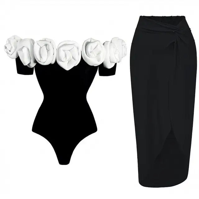Floral Ruffle Push Up One Piece Swimwear for Effortless Elegance | ULZZANG BELLA