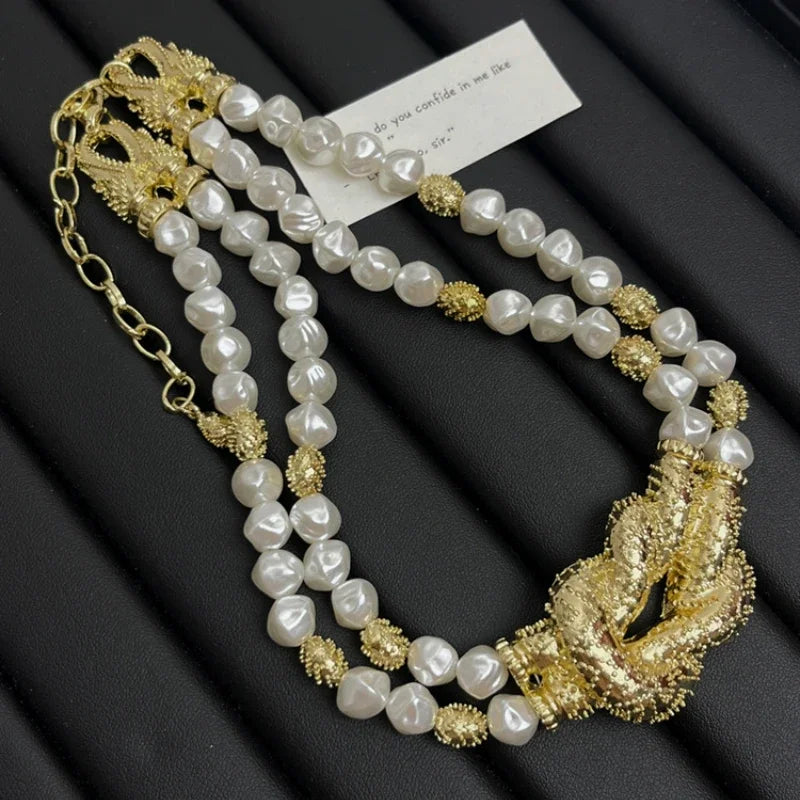 Opulent Multi-Layer Pearl Necklace for the Modern Muse | ULZZANG BELLA