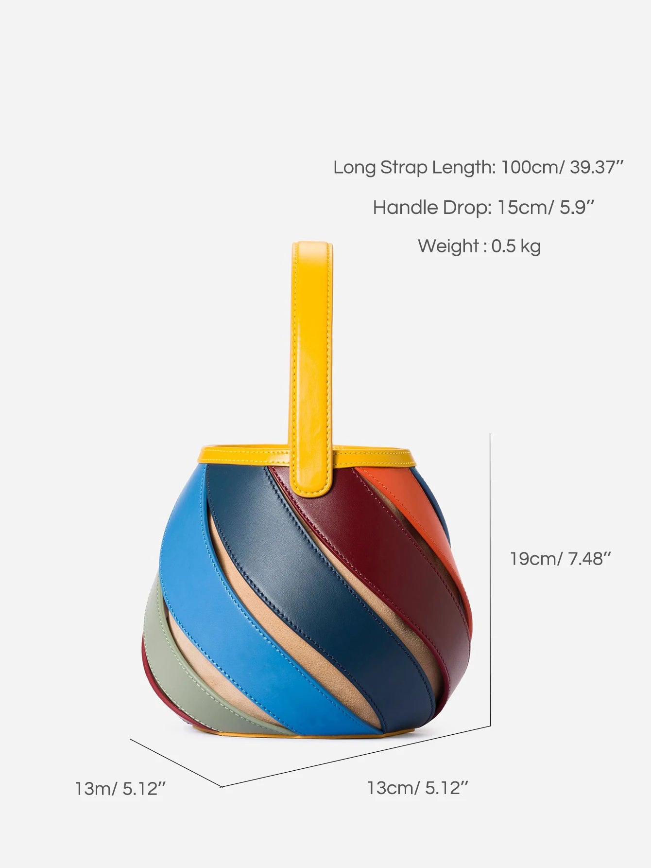 Chic Cylindrical PU Leather Handbag with Stripes | ULZZANG BELLA