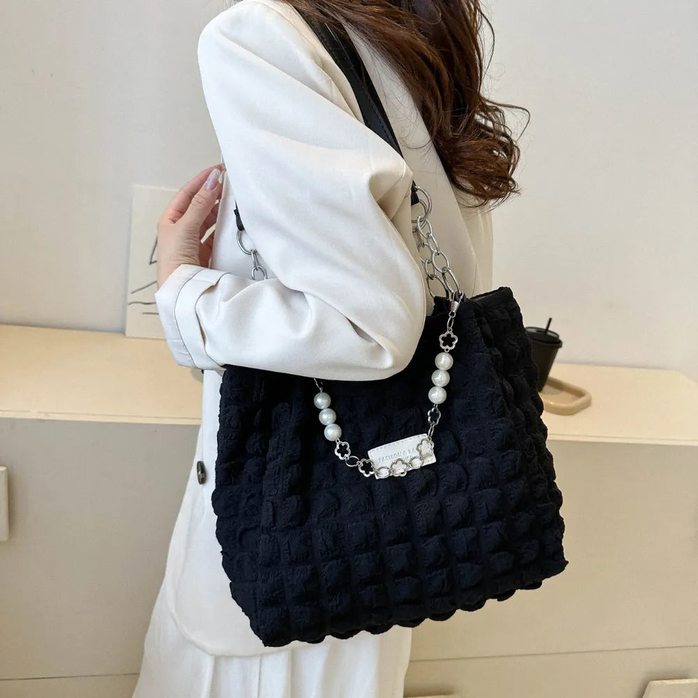 Chic Bubble Textured Tote Bag for the Modern Muse | ULZZANG BELLA