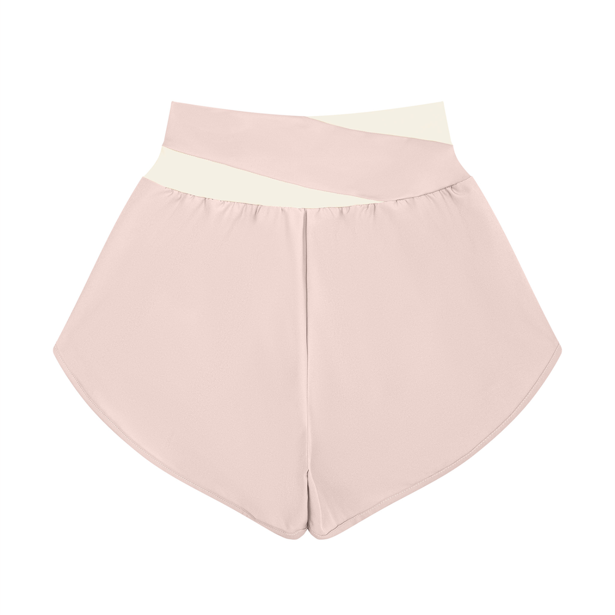 Cross-Over Panelled High Waisted Yoga Shorts | ULZZANG BELLA