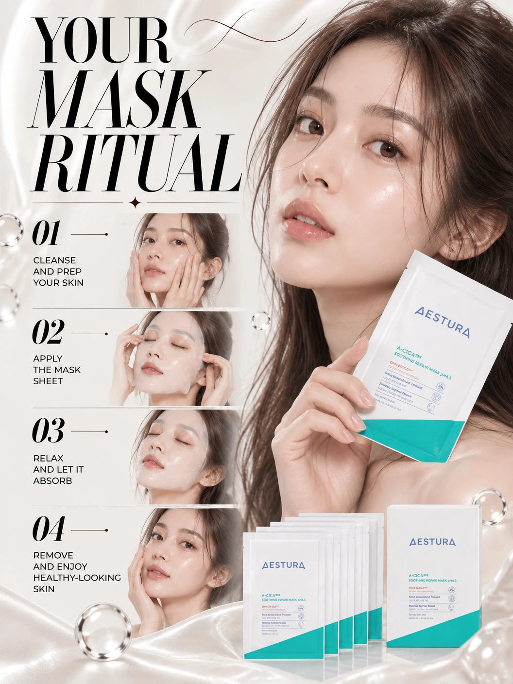 A-Cica 365 Soothing Repair Mask Sheet pH4.5 5ea | AESTURA | AESTURA A-CICA365 Mask – Soothing Barrier Sheet Mask