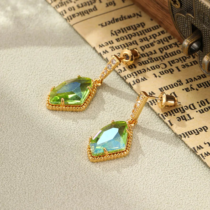 Irregular Crystal Elegance Geometric Earrings for the Modern Muse | ULZZANG BELLA