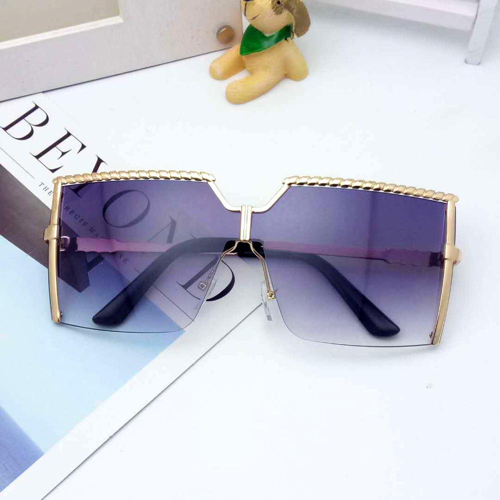 Retro Chic Rimless Square Sunglasses - Vintage Alloy Frame Eyewear for Women | ULZZANG BELLA