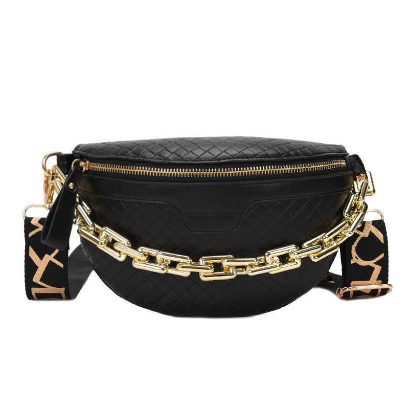 Luxury Women's Fanny Pack with Thick Chain Detail | ULZZANG BELLA